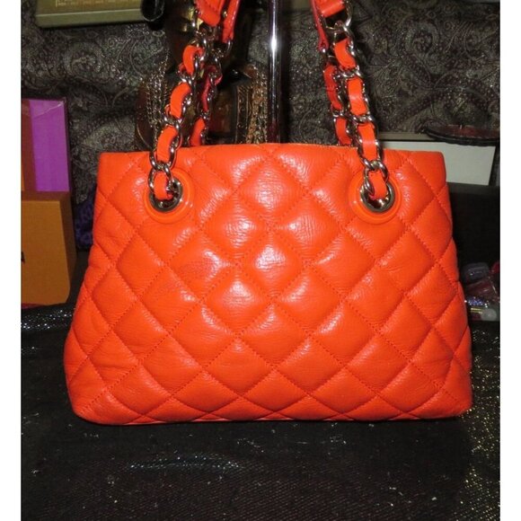 Kate Spade Gold Coast Maryanne Coral Quilted Leather Chain Strap Handbag *FLAW* - Picture 2 of 15